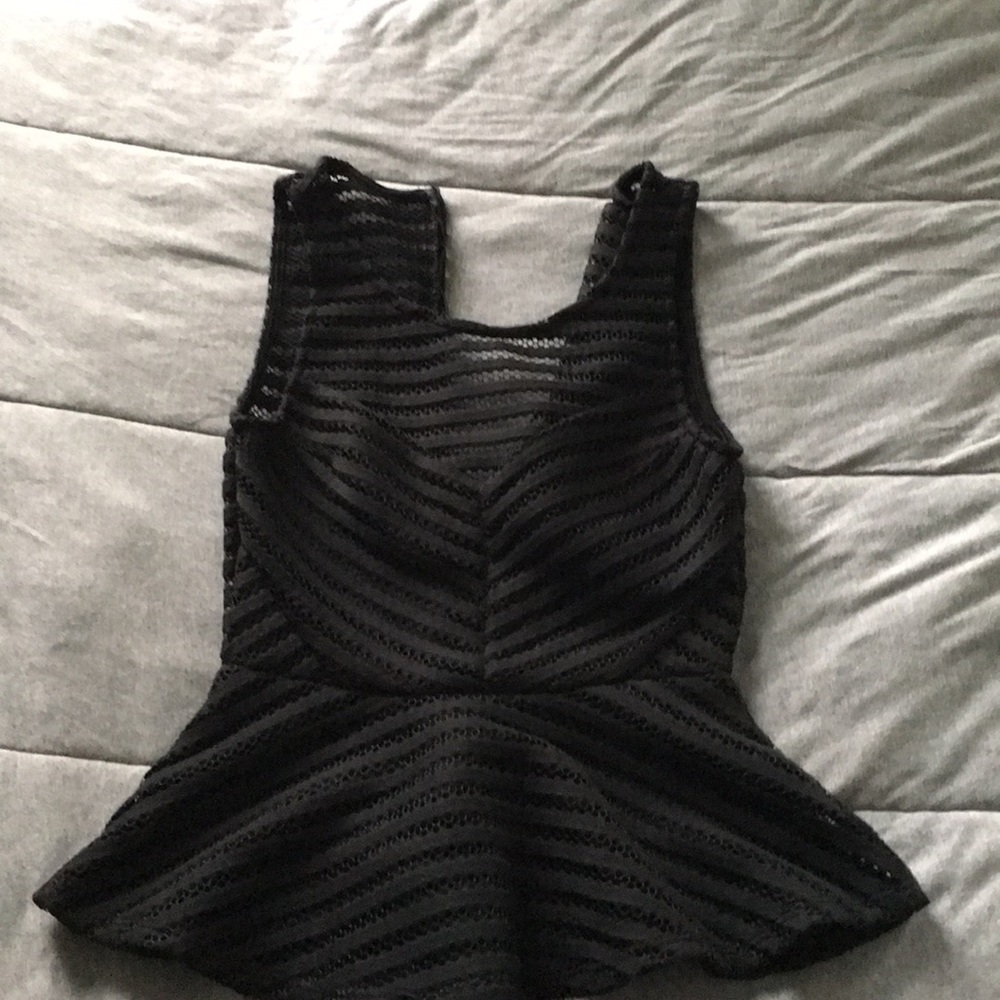 Black see through blouse